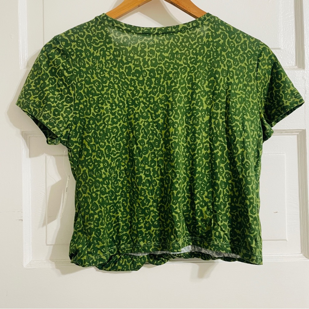 NWT Anthropologie Draped Tee Cheetah Animal Print Green Small - Picture 8 of 8